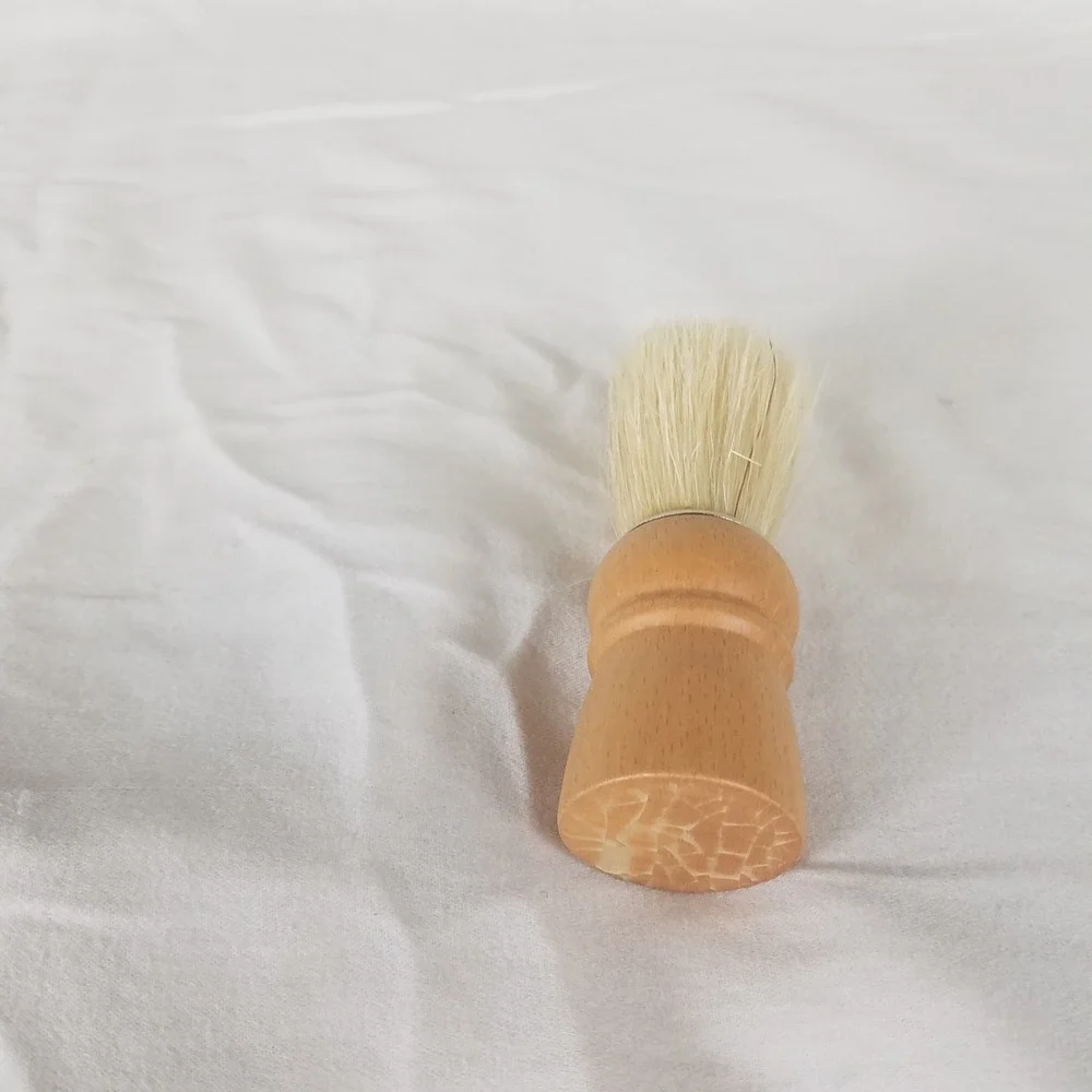 Shaving Brush Mens Tan new Wood Handle Traditional natural/syn bristles